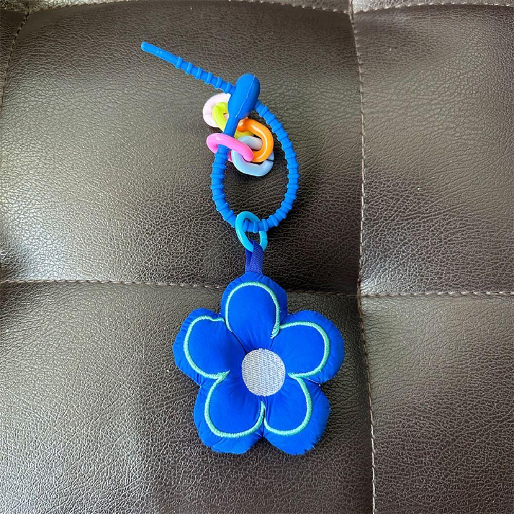 Cloth Flower Bag Pendant Acrylic Chain Floral Lanyard Creative Fresh Backpack Decoration  Children