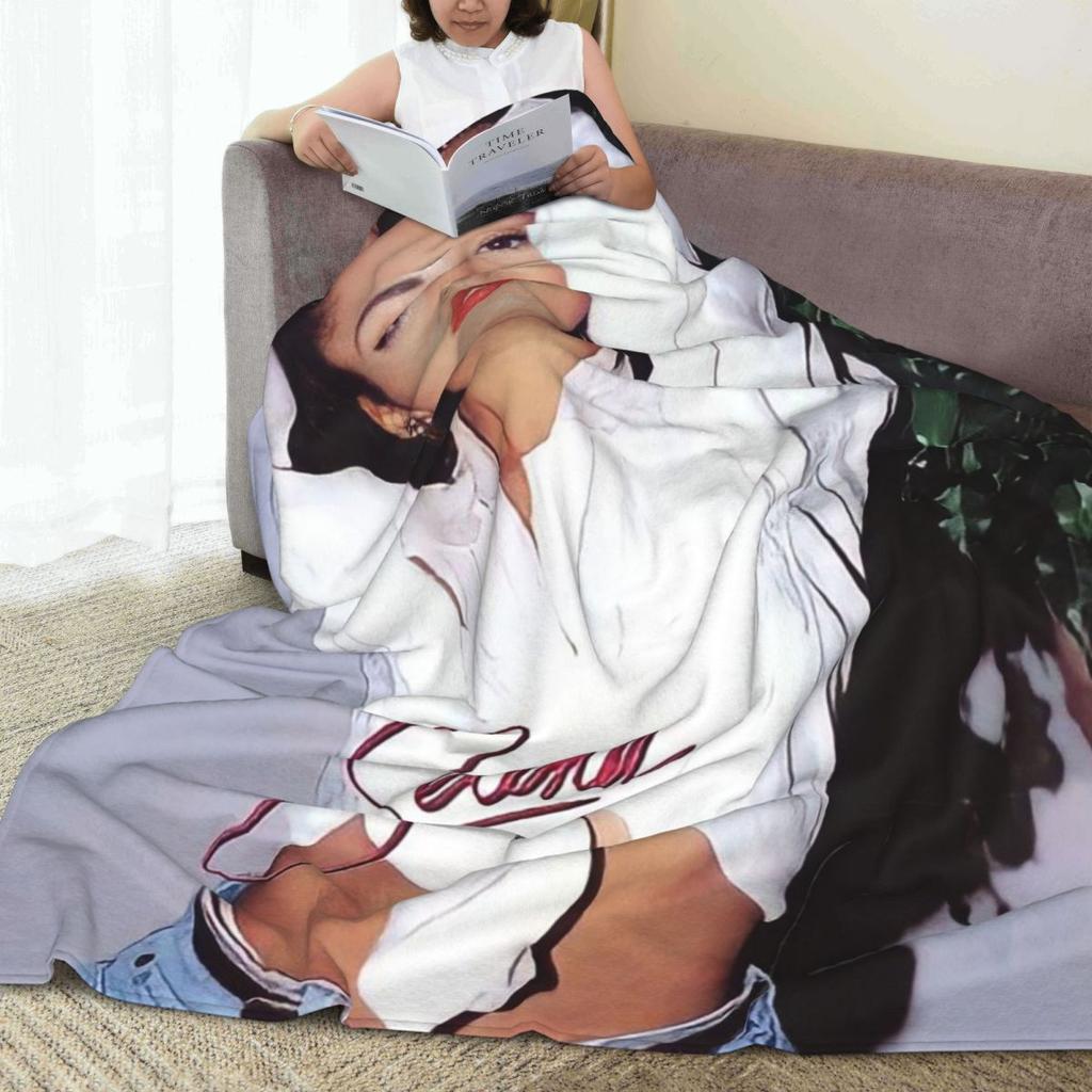 Selena Quintanilla Vintage Blankets Fleece Sofa Throw Blanket Breathable Throw Blankets for Couch Bedding Throws Bedspread Quilt