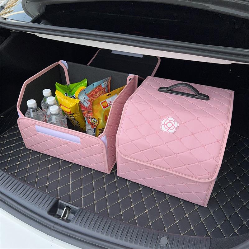 Розовый складной органайзер для багажника автомобиля - Многофункциональный ящик для хранения автоаксессуаров