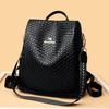 New Popular Woven Leather Backpack Multifunctional Anti-theft Student Backpack Travel Backpack for Students