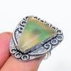 Natural Fluorite Gemstone Handmade 925 Sterling Silver Jewelry Ring Size 8 e0M21