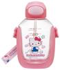 Skater Straw Water Bottle with Shoulder Sanrio Hello Kitty and Mashu Gummy PDSH8DX One-Push Strap, 780ml, Design,