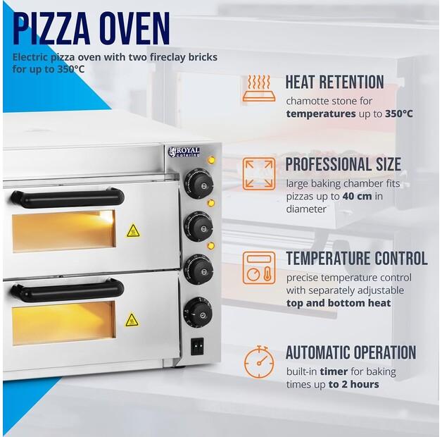 Electric Grill Royal Catering RCPO-3000-2PS-1 Double Pizza Oven (1832)