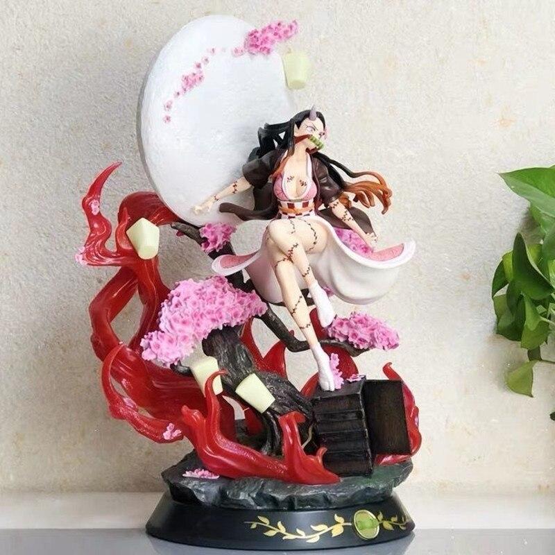 Anime Gk 31cm Demon Slayer Figure Ghosting Violent Blood Kamado Nezuko Super Large Hand -Made Toy Model Statue Ornament Gifts