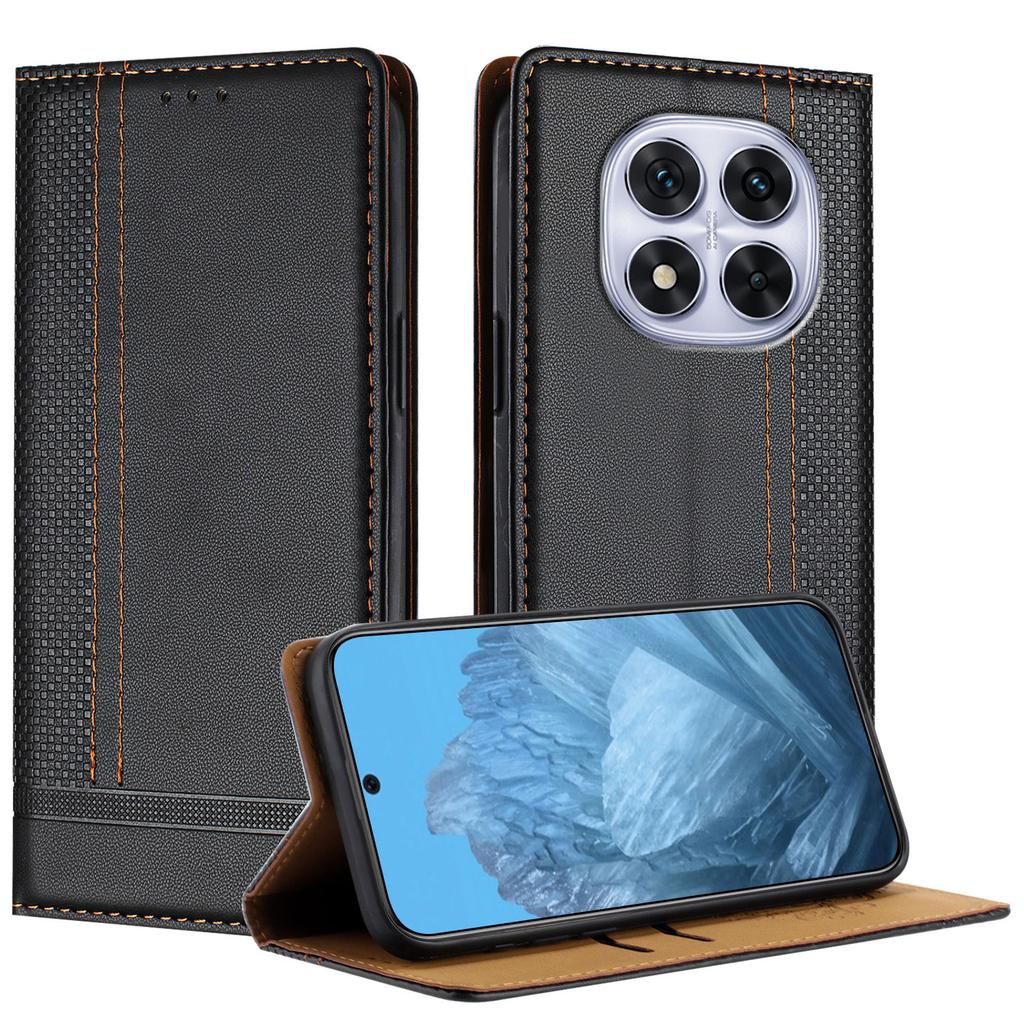 Для Xiaomi Redmi Note 14 Pro 5G чехол L-образный сетчатый узор кожаный чехол-подставка для телефона с отделениями для карт