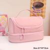 Macaron Color Large-capacity Pencil Bag Memory Waterproof Cloth Portable Pen Box Simple Cosmetic Bag Storage Bag Stationery Box