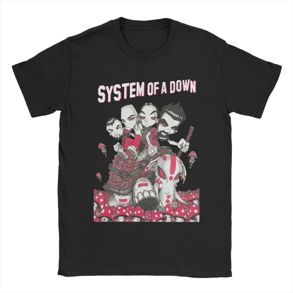 Novelty Punk Rock Band System Of A Down Tshirt Unisex Round Neck Short Sleeve Clothing Cotton Summer Top Tee