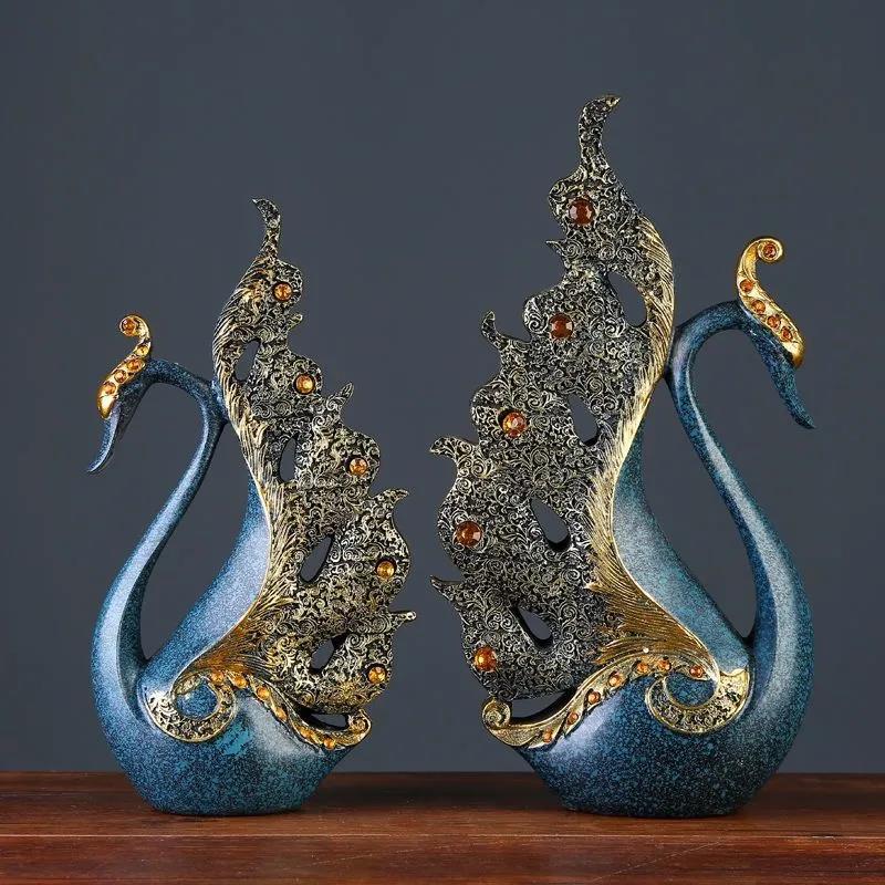 Свадебный подарок, креативное украшение дома, спальня, гостиная, винный шкаф, ТВ-шкаф, европейский стиль, лебединые украшения