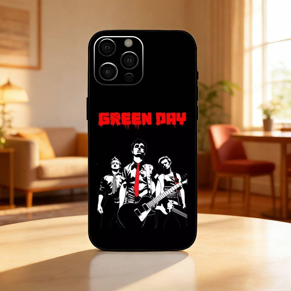 G-Green Band Day Phone Case For iPhone17,16,15,14,13,12 Plus,Max Soft Silicone Black Cover