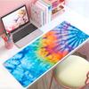 Colorful Tie Dye Pattern Soft Art Mouse Pad Large Thick Desk Pad Stitched Edges Gaming Mouse Mat For Pc