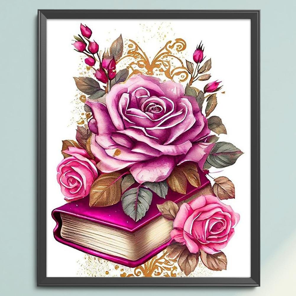 Полная вышивка Эко-хлопковая нить 11CT Печатная цветочная книга Вышивка крестом 40x50см