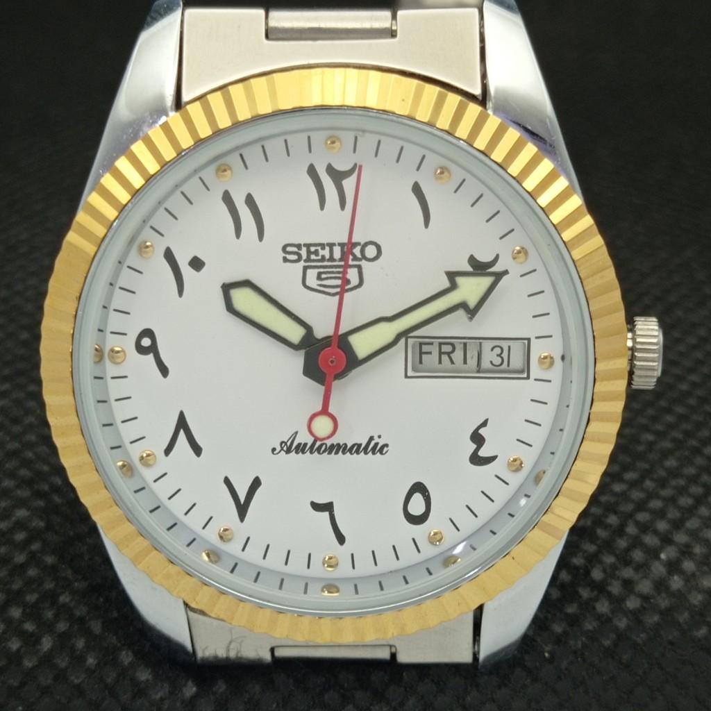 ВОССТАНОВЛЕННЫЕ ВИНТАЖНЫЕ МУЖСКИЕ ЧАСЫ SEIKO 5 AUTOMATIC JAPAN С ЗОЛОТЫМ МЕХАНИЗМОМ a305194-9