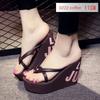 Fashion Summer Beautiful Ladies Super High-Heeled Platform Flip-Flops11cm Beach Shoes Wedding Slippers Women Luxury Heels Slippers
