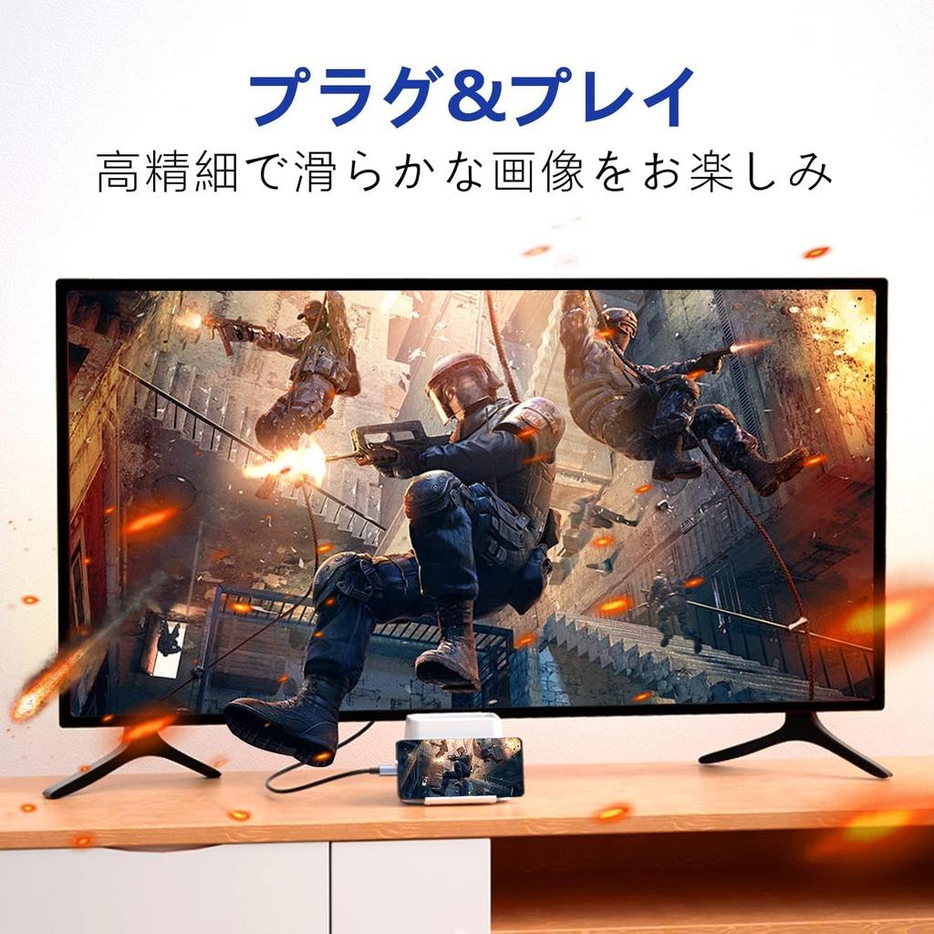 USB C HDMI Conversion Cable 2M HDMI TypeC Connection Cable Video Output No Settings from Compatible Type C HDMI Cable Compatible with iPhone MacBook