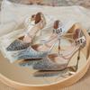 Fashion Comemore Gradient Colour Sequins High-heeled Women Shoes Temperament Crystal Wedding Banquet Pumps Sexy Stiletto Heels Women