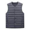 Men's Trendy Lightweight Round Neck V-Neck Down Vest - 50% White Duck Down, Warm for Autumn & Winter.