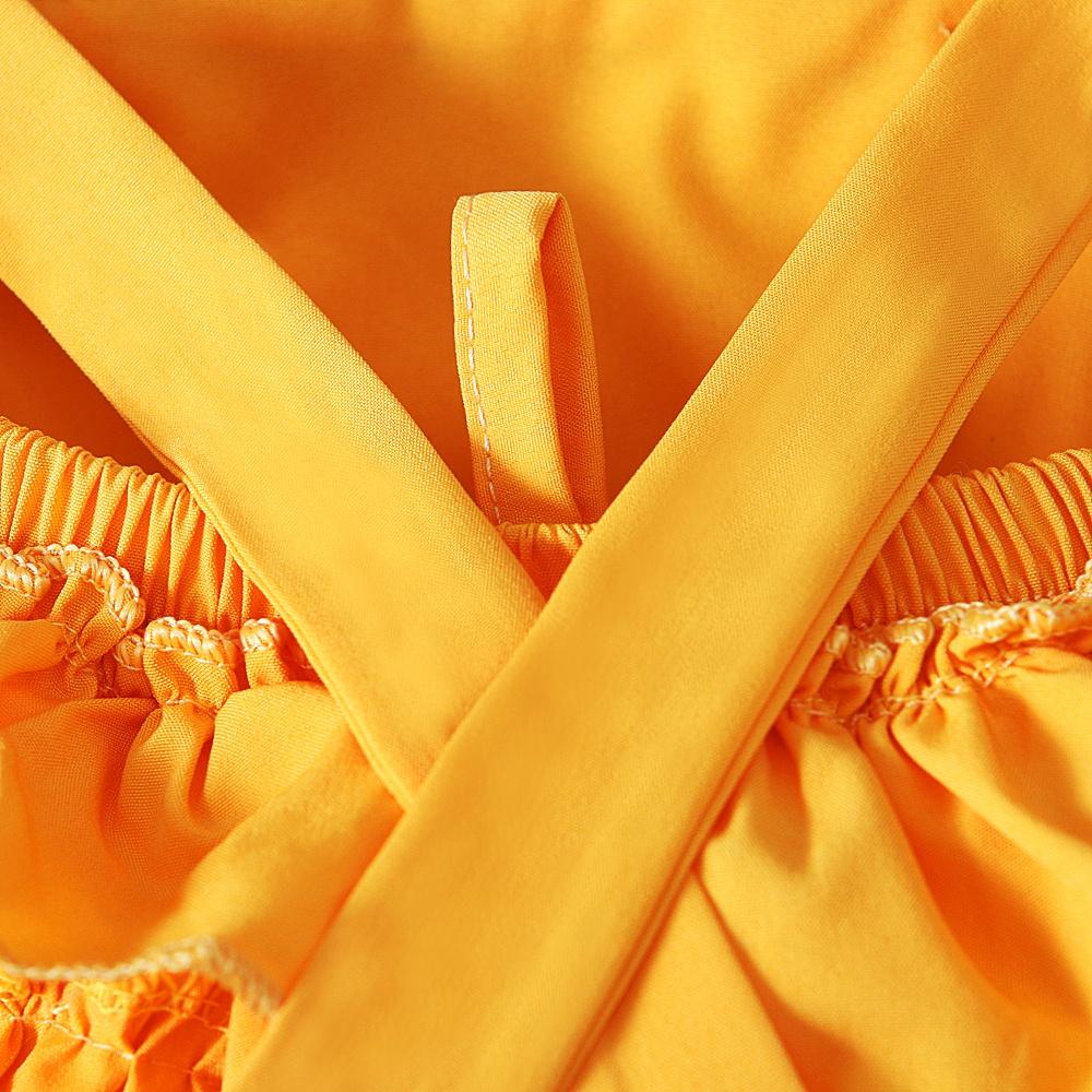 Одежда для новорожденных девочек, комбинезон с рюшами на рукавах и подсолнечником, открытая спина и повязка на голову для детей 0–24 месяцев