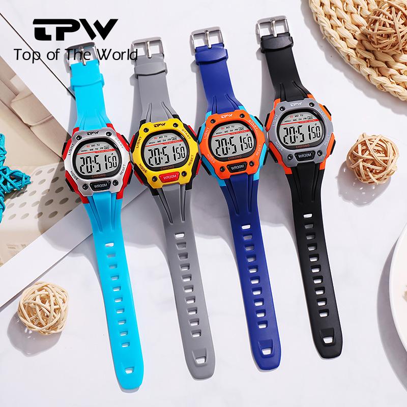 Модные уличные спортивные часы, мужские многофункциональные часы, будильник, хронограф, 5 бар, водонепроницаемые цифровые часы