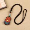 Tibetan Thangka Necklace Ebony Buddha Pendant Men's and Women's Long Simple Sweater Chain Retro Accessories