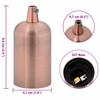 Lamp Holder Set 2 pcs Red Bronze E27