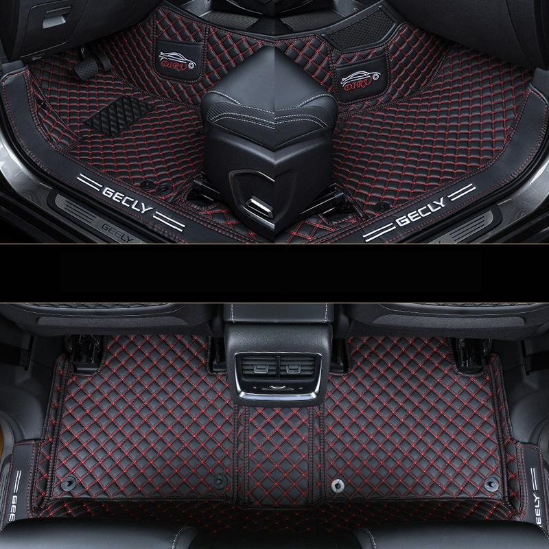 For Geely Atlas Pro Azkarra 2020 2021 2022 Car Floor Mats Double Layer PU Leather Foot Pad Interior Floorliner Auto Accessories
