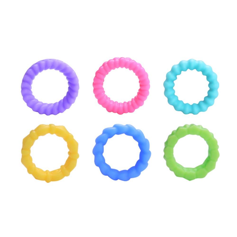 6Pcs Stress Relief Sensory Toy Silicone Anxiety Rings High Quality Fidget Ring Kids
