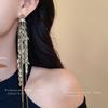 Серебряные серьги-колоски с бахромой, легкая роскошь, высокий стиль, длинные серьги, индивидуальность, темперамент, новые серьги для женщин