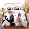 Комплект постельного белья Noblesse Single Twin Full Queen King Size Bed Set Adult Kids Bedroom Duvetcover Sets Print Anime Bed Sheet Set