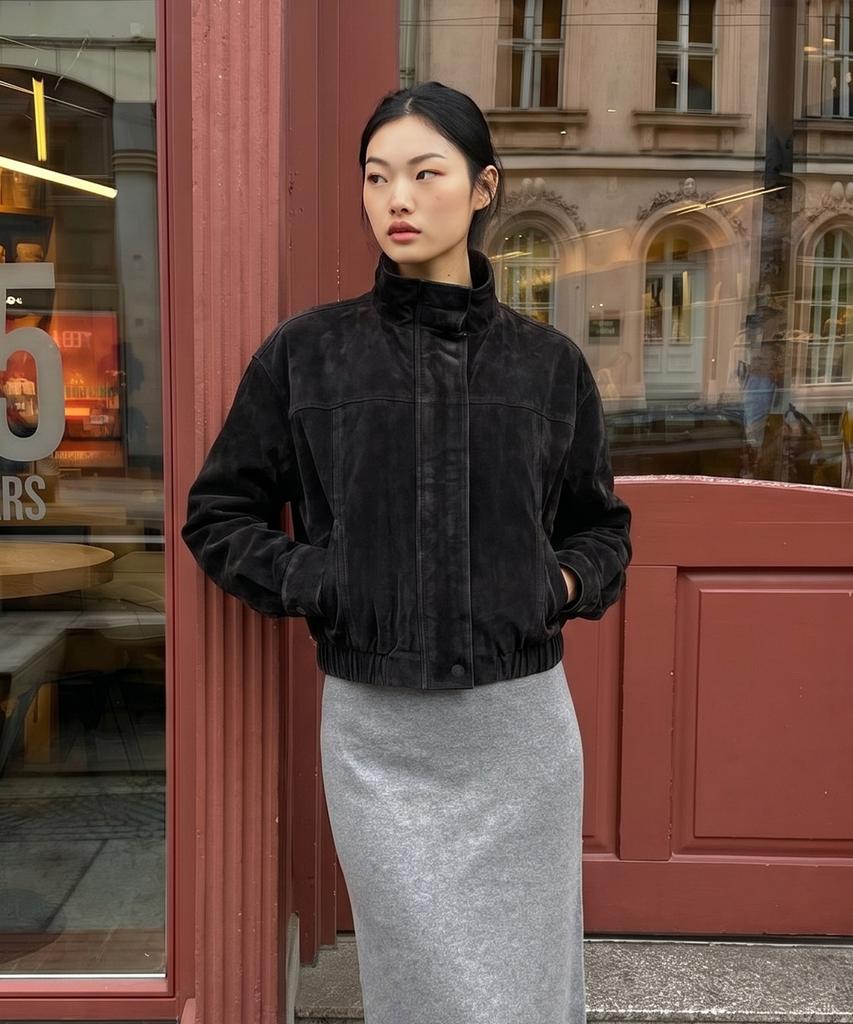 METAPHER Met Soft Paw Suede Jacket Black