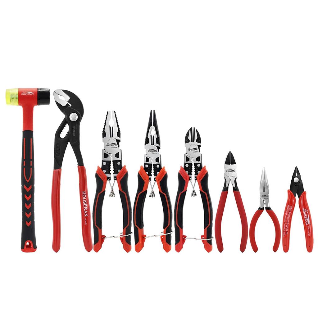 HOUSERAN Tool Wire Water Pump Rubber Hammer For Home and Repairs 8-Piece Set Cutters, Pliers, Needle-Nose Pliers, Pliers, - Use, DIY,