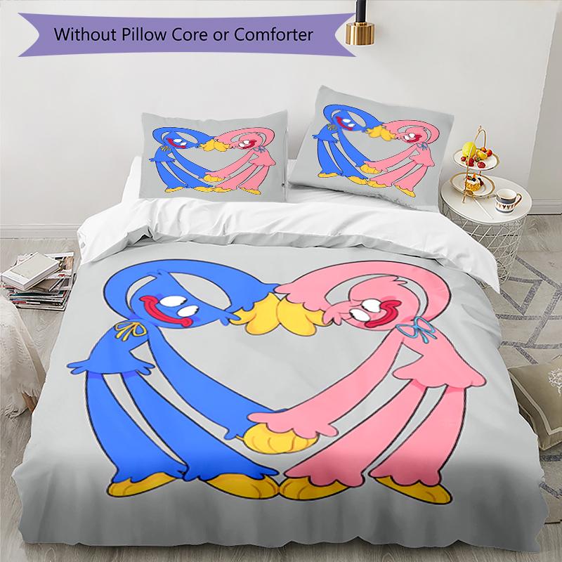 3pcs Poppy Playtime Bedding Set Duvet Cover Closure Includes 1 Duvet Cover & 2 Pillowcases, Soft and Comfortable for All Seasons.