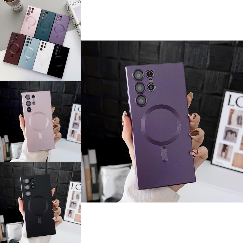 Магнитный мягкий чехол для Samsung S21 Ultra с матовой поверхностью и ударопрочностью для элегантной защиты