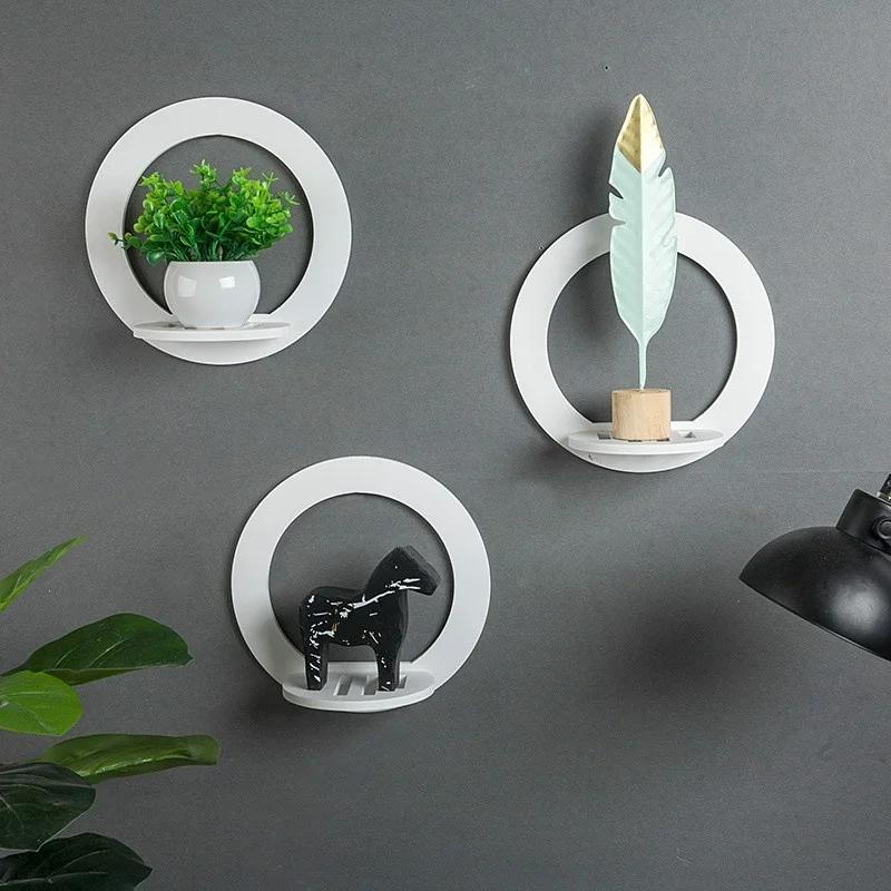 Simple Opening Free Punching Rack Simple Flower Stand Potted Bedroom Wall Hanging Decoration Home Suction Cup Rack