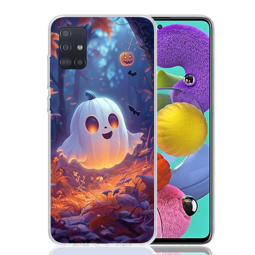 Милый Хэллоуинский Чехол-Призрак для Телефона Samsung Galaxy A52 A32 A22 A12 A02S A50S A30S A51 A31 AA71 Note 20 Ultra 10 S10 Plus Galaxy