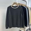 Plus Size Women Crew Neck Sweater Korean Style Loose Oversized Autumn Winter Knitted Long Sleeve Pullover