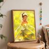 Disney oil painting Tiana handmade diy art painting home decoration, sparkling magical princess dress, perfect for gifts