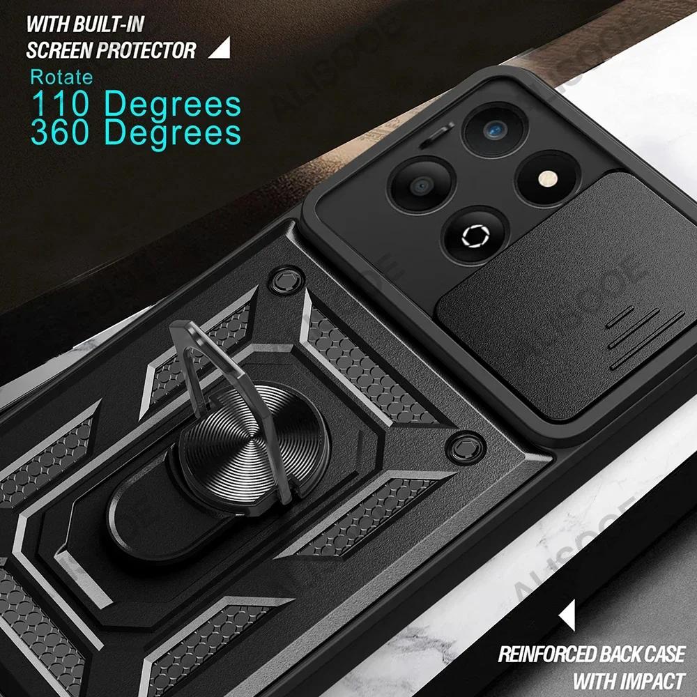 Funda for Honor X8C X7C 4G Чехол-слайдер для объектива камеры Кольцо-подставка Держатель Противоударный чехол для телефона Honor X7C Capa