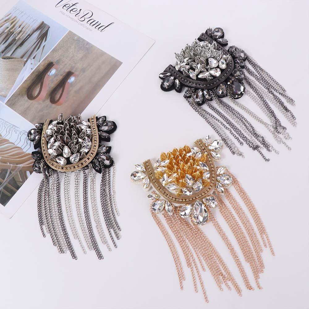 Эполет с кисточкой в виде черепа, цепочка, брошь на лацкан пиджака, винтажная брошь, сценическое выступление