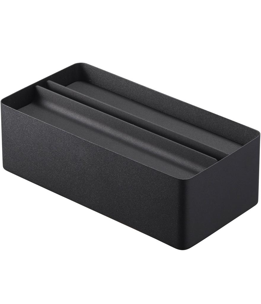 Yamazaki Jitsugyo Paper Towel Case with Lid Black Approx. W26 X D13 X H8cm Tower Paper Towel Tissue Case 4762