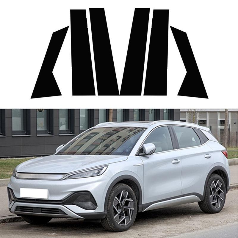 6 шт./компл., центральная колонна для окна, двери автомобиля, BC, стойка, крышка с зеркальным эффектом, накладка, подходит для BYD Yuan Plus 2022-2023, автомобильная наклейка