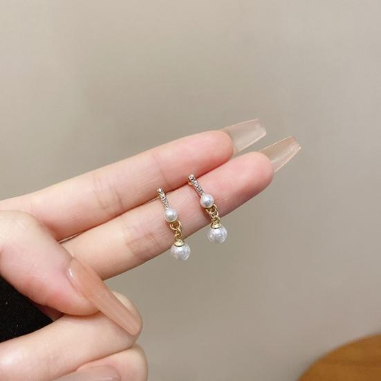 1 пара элегантных серег-гвоздиков с искусственным жемчугом и стразами с кисточками, женские серьги-гвоздики для пирсинга, подарок на день рождения