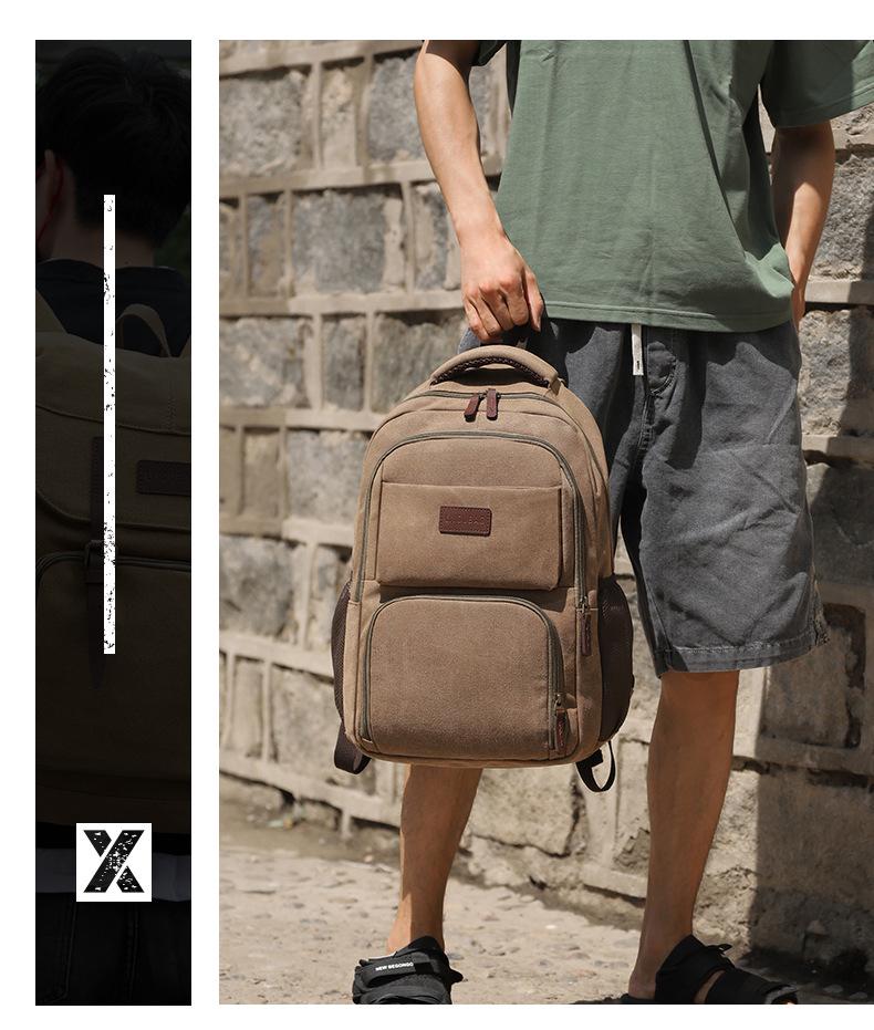 Высококачественный холщовый рюкзак: Унисекс, Большая вместимость, Водонепроницаемый, Повседневный