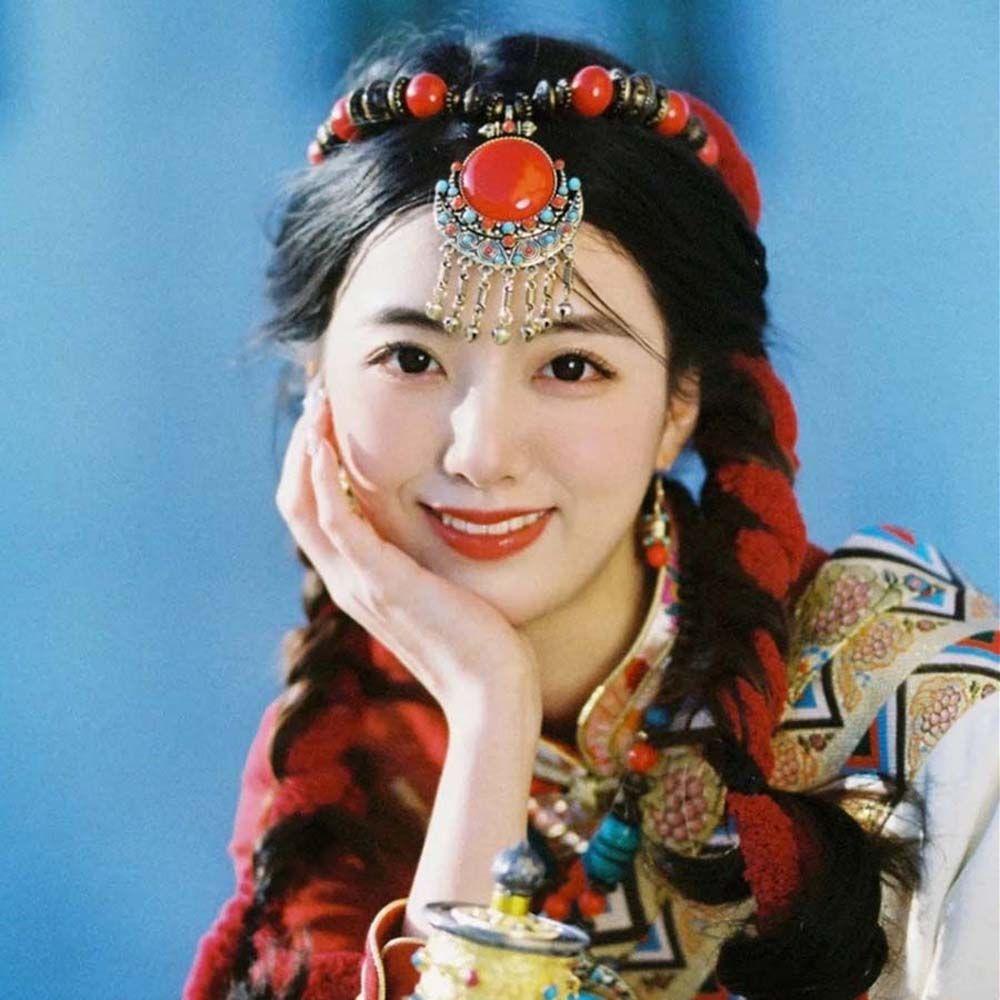 Necklace Tibetan Jewelry Forehead Pendant Ethnic Tassel Necklace Ethnic Head Chain Bohemia Tiara