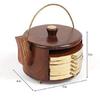 Rosewood Kettle Shape Coaster Set for Kitchen and Dining Table/Coffee Table.-Set of 6