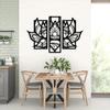 Metal Mandala Wall Art Decor 3D Wall Silhouette Sculpture Black Lotus Flower Hanging Wall Decor Living Room Home Decor