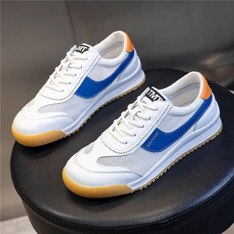 Genuine Leather Women's Shoes 2025 New Summer Women's Breathable Casual Sports Shoes Flat Bottom Shallow Mouth Low Top Transparent Net Shoes Children