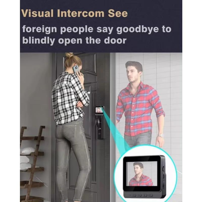 Система видеодомофона, видеодверной звонок HD 1080P с микрофоном HiFi для домашней безопасности, объектив 8 МП 70 °, двусторонняя внутренняя связь с питанием от батареи