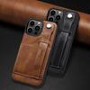 Luxury Leather Phone Case for iPhone 15 Pro Max 14 Plus 13 12 Pro 15Pro with Card Slot & Wrist Strap Holder Back Cover LS215
