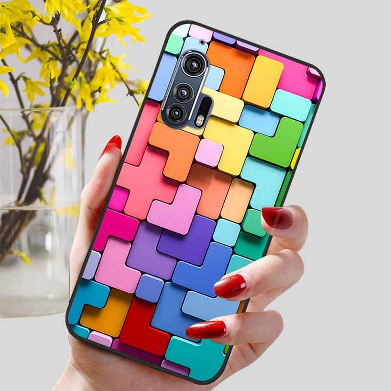 For Moto Edge Plus 2020 Case 6.7'' Flowers Soft TPU Beautiful Phone Cases for Motorola Edge+ 2020 Protect Silicon Bumper Cover