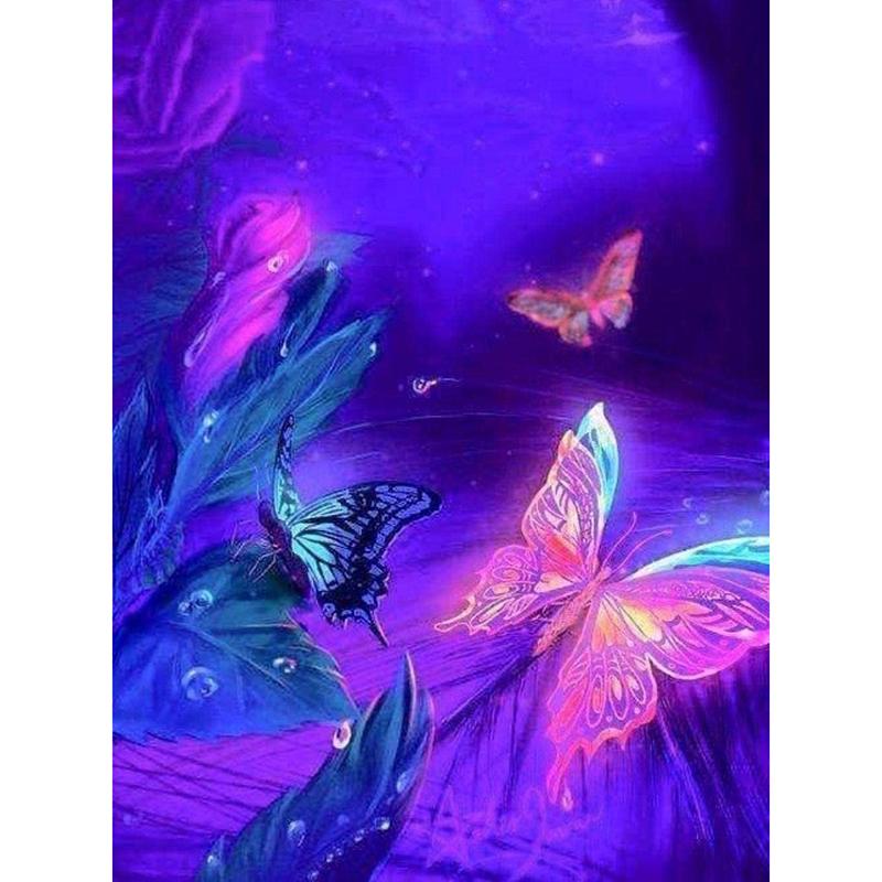 DIY Butterfly 5D Diamond Painting Full Round Drill Cross Stitch Animal Diamond Embroidery Resin Mosaic Wall Art Home Decor Gift